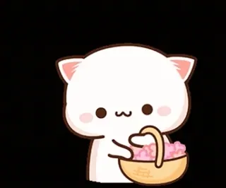 ✨ gatto, pesca, fiori, carino, kawaii, cartoni animati telegram sticker
