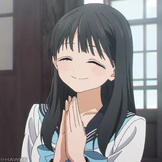 💠 @HAWKS Anime, Sorriso, Ragazza, Uniforme scolastica telegram sticker