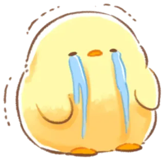 😭 цыпленок, плачущий, грустный, птица, слезы, милый, мультяшный telegram sticker