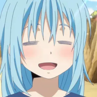 🦕 Rimuru Tempest That Time I Got Reincarnated as a Slime Anime, Isekai, Schleim, Süß, Lächeln, Fröhlich whatsapp sticker