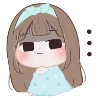 🐤 девочка, грустный, милый, мультфильм, чиби, аниме telegram sticker