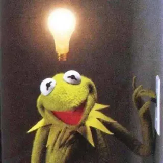💡 Kermit the Frog kermit, rana, muppets, lampadina, idea telegram sticker