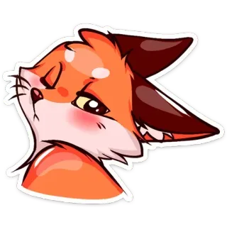 😉 лиса, животное, милый, мультик, оранжевый, стикер telegram sticker
