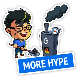 ⛽️ MORE HYPE hype, cartoni animati, carbone, stufa, fornace, energia, combustibile telegram sticker