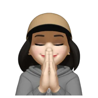 🤫 saudação, namaste, respeito, paz, menina whatsapp sticker