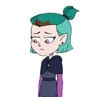 😟 Amity Blight The Owl House อามิตี้ ไบลท์, บ้านนกฮูก, การ์ตูน, เศร้า, ตัวละคร telegram sticker