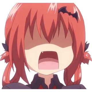 😨 anime, scream, angry, demon, cartoon, girl, devil telegram sticker