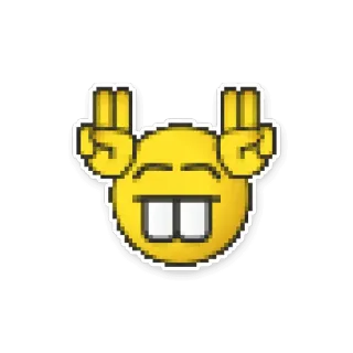 🐰 Biểu tượng cảm xúc, Hài hước, Hòa bình, Vàng, Răng telegram sticker