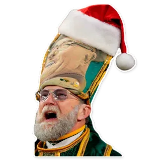 🎉 pria, natal, topi, wajah, potret whatsapp sticker