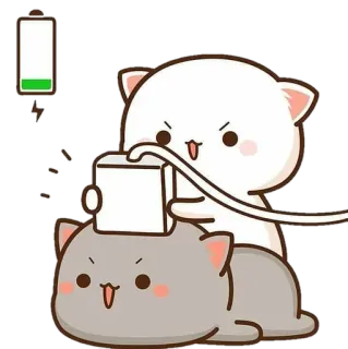 💈 кот, животное, стикер, мультфильм, кавай, милый, зарядка telegram sticker