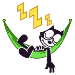 😴 Felix the Cat desenho animado, gato, sono, dormindo, rede, zzz whatsapp sticker