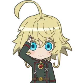😊 Tanya Degurechaff Saga of Tanya the Evil Anime, Militär, Niedlich, Chibi, Salut, Tanya Degurechaff, Saga der Tanya des Bösen whatsapp sticker