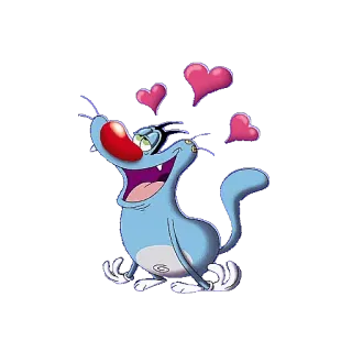 😍 Oggy Oggy and the Cockroaches dessin animé, chat, coeurs, Oggy, Oggy et les cafards telegram sticker
