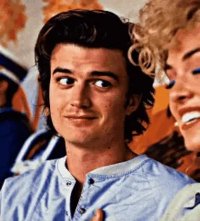🤨 Steve Harrington Stranger Things Steve Harrington, Stranger Things, Netflix, karakter, 80-an whatsapp sticker