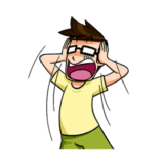 😱 cartoon, panic, stress, fear, screaming, frustration telegram sticker