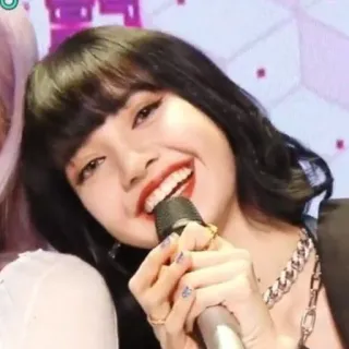 🌸 Lisa Lisa, Blackpink, K-Pop, Sängerin, Mikrofon, Idol, Frau, Promi telegram sticker