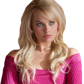 😣 Margot Robbie актриса, блондинка, портрет, женщина, знаменитость telegram sticker