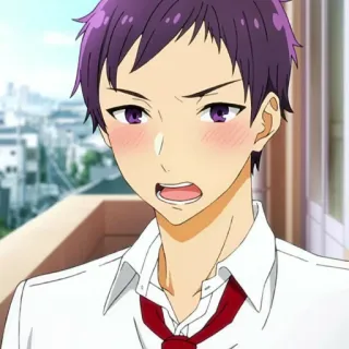 😳 Anime, Manga, pelo morado, chico anime telegram sticker