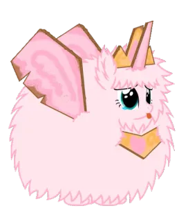 😞 różowy, puszysty, księżniczka, korona, słodki telegram sticker