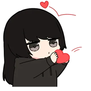 🖤 love, heart, anime, cute, cartoon, chibi telegram sticker