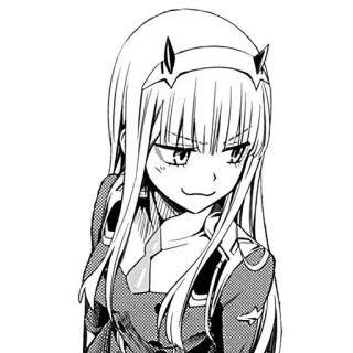 😂 Zero Two Darling in the Franxx Anime, Manga, Zero Two, Darling in the Franxx, Personnage whatsapp sticker