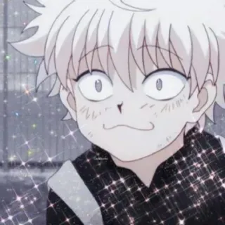 😄 Killua Zoldyck Hunter x Hunter Killua Zoldyck, Hunter x Hunter, anime, shocked, sparkle, cartoon telegram sticker