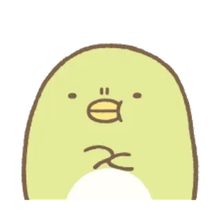 🐨 Dibujos animados, Kawaii, Lindo, Pato, Verde, Personaje, Pegatina telegram sticker
