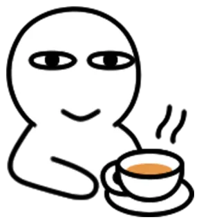 ☕ putih, karakter, cangkir, teh, kopi telegram sticker