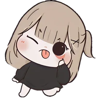 🐼 kartun, imut, perempuan, melet, gestur kasar, jari tengah telegram sticker