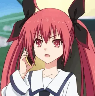 🔥 anime, girl, red hair, twin tails, cartoon telegram sticker