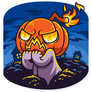😡 halloween, bí ngô, quái vật, hoạt hình, nhãn dán, ban đêm, rùng rợn telegram sticker