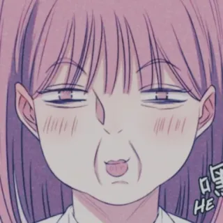🏳️‍⚧️ 嘿 Anime, Ragazza, Faccia, Divertente, Capelli rosa, Stupido telegram sticker
