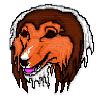 🐕 perro, derritiéndose, pixelado, animal, retro whatsapp sticker