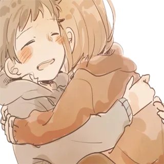 ♥ abbraccio, coppia, affetto, amore, cartone animato telegram sticker