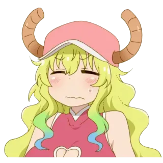 😓 Lucoa Miss Kobayashi's Dragon Maid Anime, Draak, Lucoa, Miss Kobayashi's Dragon Maid, Kawaii, Manga, Leuk, Cartoon whatsapp sticker