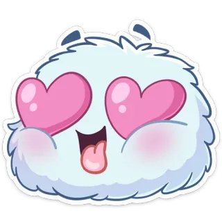 😍 lindo, ojos de corazón, esponjoso, sticker, dibujos animados, amor, emoji telegram sticker