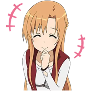 😁 Asuna Yuuki Sword Art Online Anime, Schattig, Asuna, Sword Art Online, Personage, Sticker telegram sticker