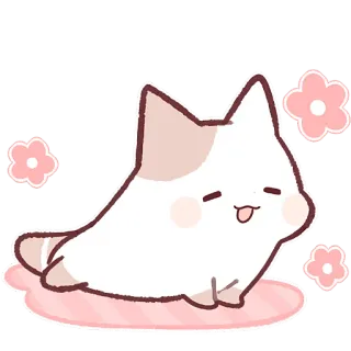 ☺️ cat, cute, animal, flower, sticker telegram sticker
