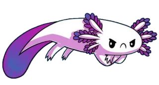 😡 อาโฮโลตล์, น่ารัก, สัตว์, การ์ตูน, คาวาอิ telegram sticker