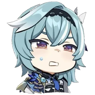 😠 Eula Genshin Impact Anime, Manga, Gra wideo, Postać, Eula, Genshin Impact, Słodkie, Naklejka telegram sticker