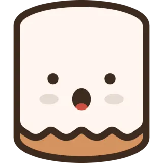 👻 マシュマロ, 甘い, デザート, かわいい, 食べ物, 漫画, キャラクター telegram sticker