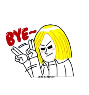 👋 BYE~ Dessin animé, Personnage, Agitant, Au revoir, Salut whatsapp sticker