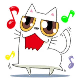 🎧 kot, naklejka, muzyka, kreskówka, słodki whatsapp sticker