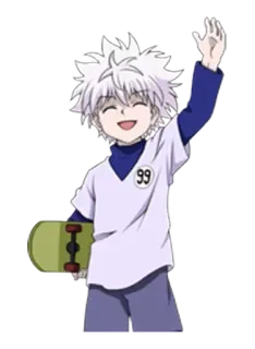 🙋‍♂ Killua Zoldyck Hunter x Hunter Killua Zoldyck, Hunter x Hunter, Anime, Manga, Skateboard, Lächeln telegram sticker