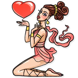 😘 cartoon, woman, heart, romance, love, cartoon telegram sticker