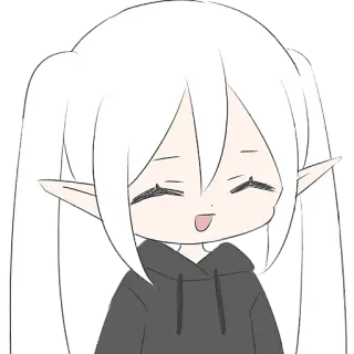 😀 Anime, Cartone animato, Elfo, Chibi, Carino, Sorridendo telegram sticker