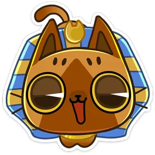 👋 猫, エジプト, ファラオ, 漫画, 動物, 可愛い, ステッカー telegram sticker