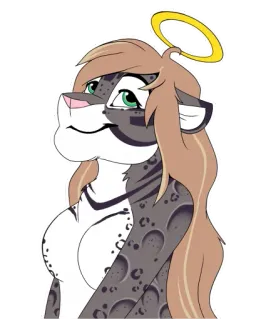 😇 Furry, Leopardo, Halo, Anjo, Antro, Desenho animado telegram sticker