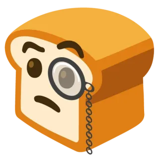 🍞 roti, kacamata lensa tunggal, kartun, emoji telegram sticker