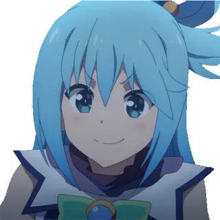 🙂 Aqua Konosuba Anime, Karakter, Aqua, Konosuba, Kartun telegram sticker